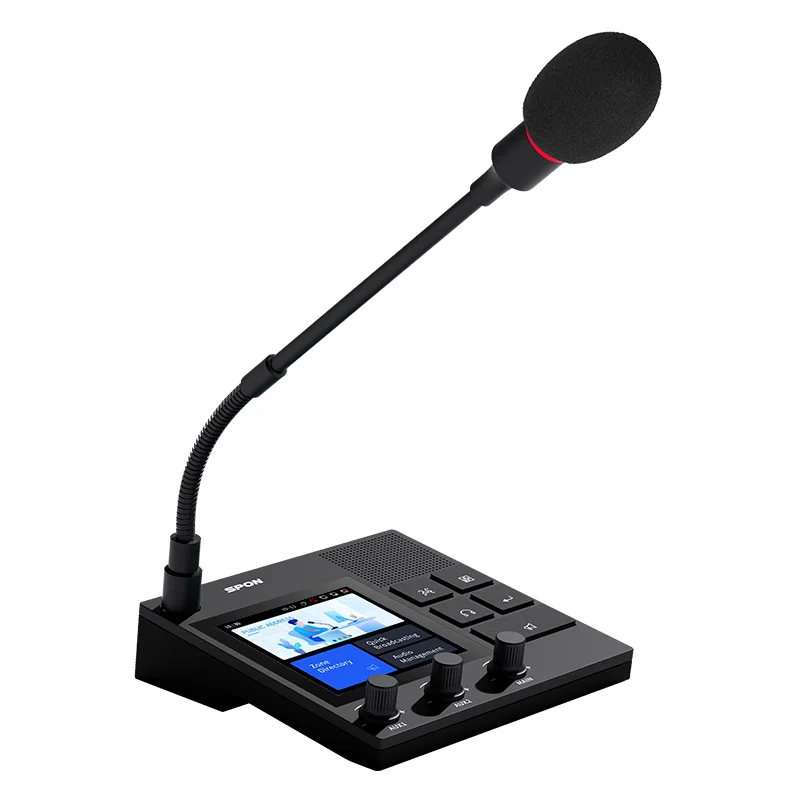 Desktop SIP IP Network Intercom Paging PA System Microphone with Console industry intercom system management