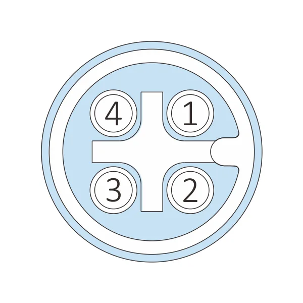 M12 A Code female connector 4 Pin to USB 2.0 male connector molded with 2M PVC AWG 24*2C+AWG 28*1P cable