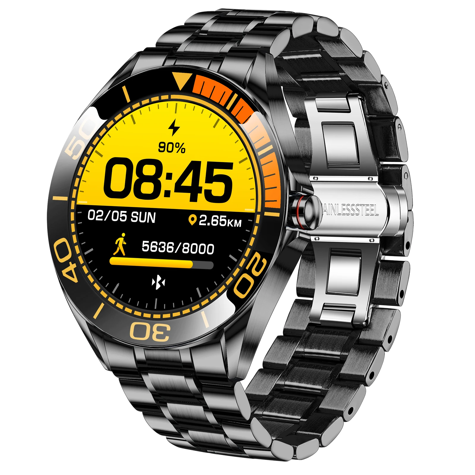 LIGE New Luxury Steel touch smart watch Men Waterproof Sport Fitness Watch Man for Android ios online smart watch