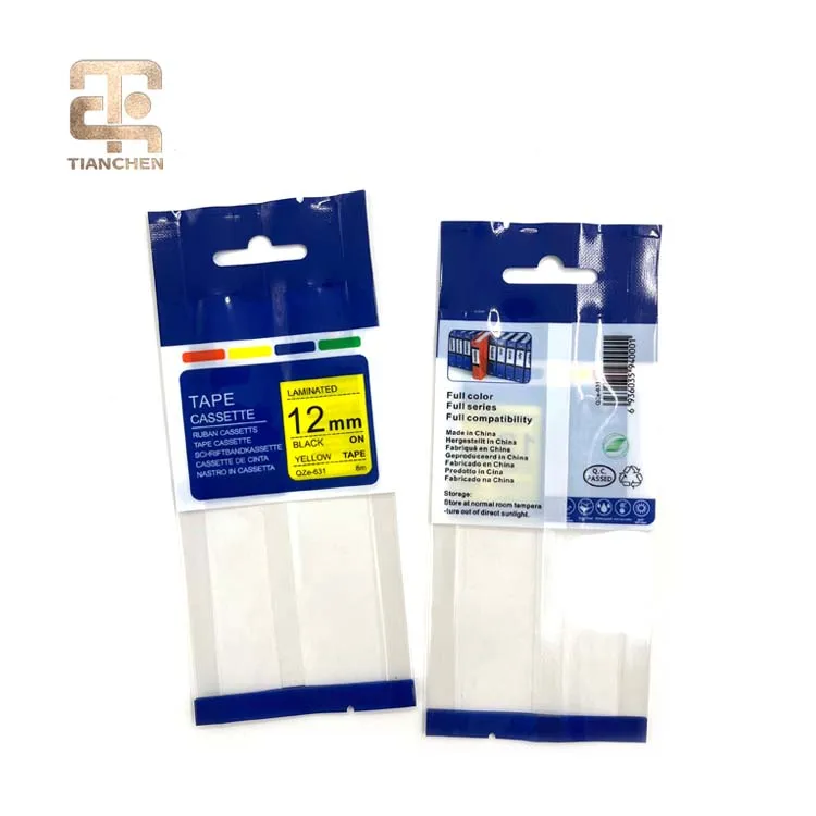 tape cassette packaging bag customised plastic custom logo plastic bag