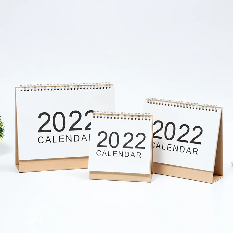 Wholesale office monthly daily planner student table desktop custom Spiral 2022 calendar