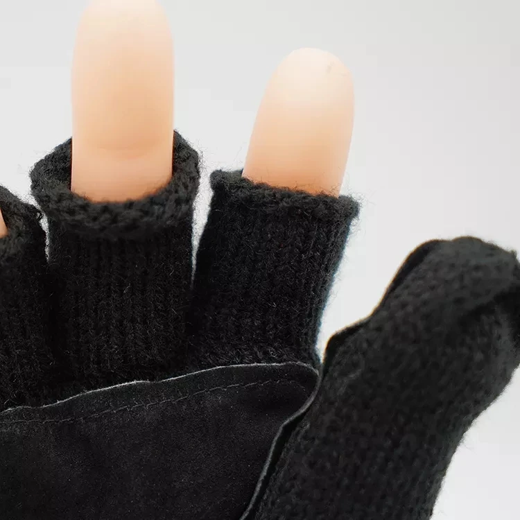 Custom Factory  Women Semi Fingerless Gloves Winter Warm Wool Cashmere Elegant Gloves