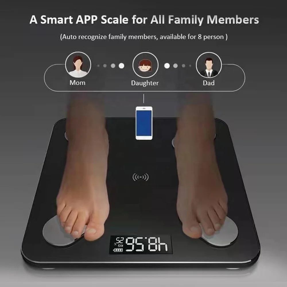 
High Quality Tempered Glass Stand Base BMI for Hotel and Home Body Scale Weight Composition 