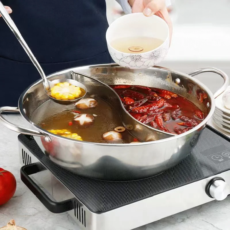 Hot selling stainless steel pot hot pot stainless steel induction cooker hot pot with handle in 2022