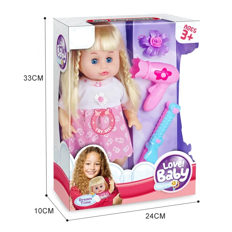 Role pretend play toys girl doll beauty play set realistic baby dolls for kids with IC function