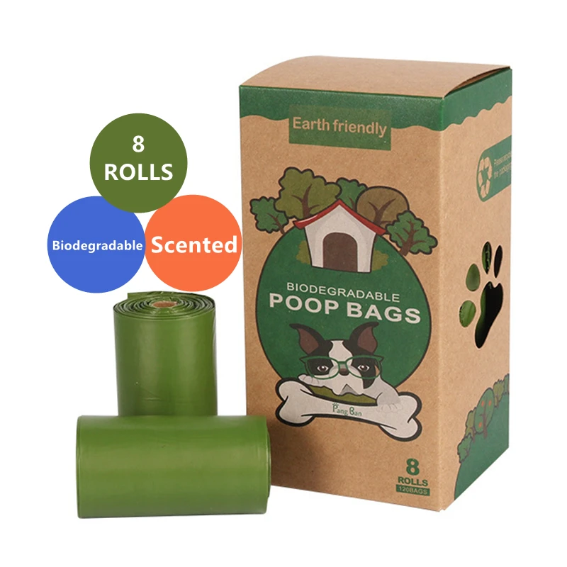Ароматические 8 рулонов биоразлагаемый мешок для мусора экологически чистый кошка корм для питомцев, Собаки Сумка дропшиппинг