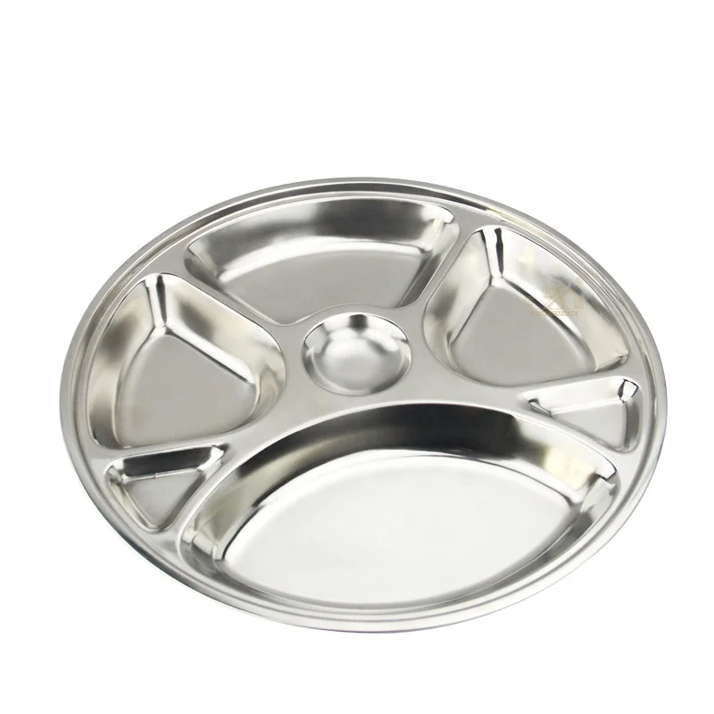 Тарелка для еды высококачественные подносы овальные тарелки из нержавеющей стали разделенные обеденные студентов