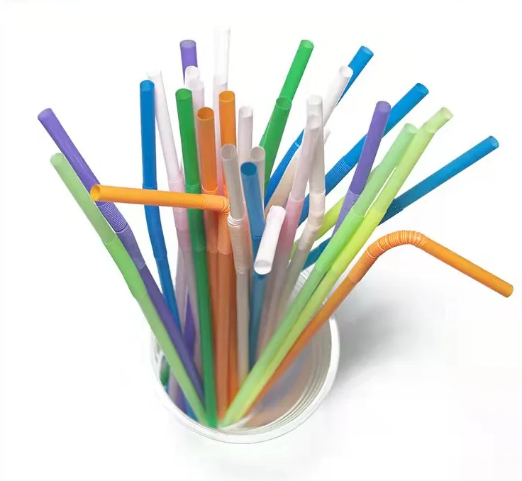 Custom Logo 100% Biodegradable Folding PLA  Polylactic acid material drinking straw with individual wrapped