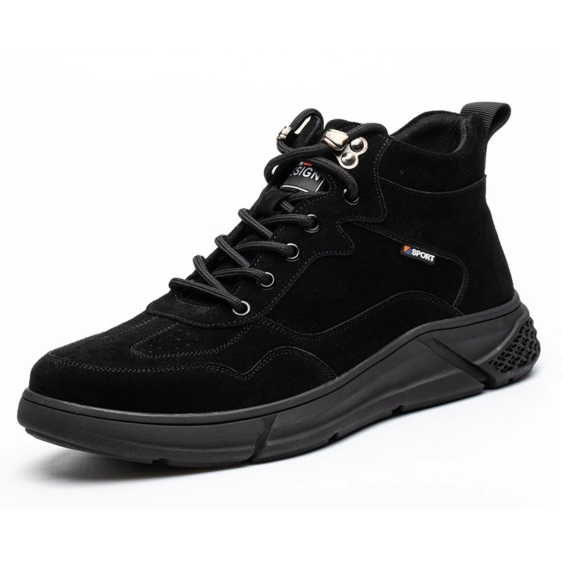 Pig Leather Steel Toe Anti Smash Anti Puncture Rubber Outsole Anti Slip Anti Oil and Fuel Safety Shoes For Men
