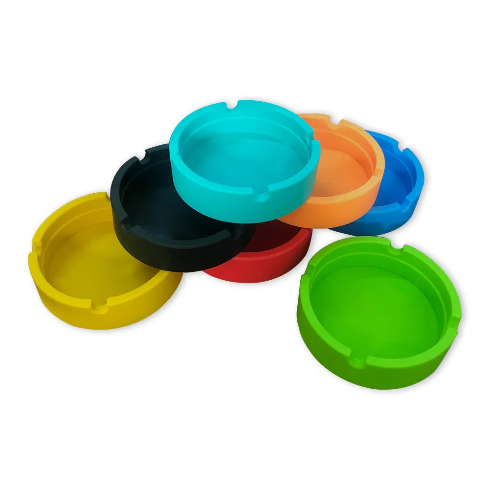 Custom logo Eco-Friendly Colorful anti-fall round silicone mold cigar ashtray pendant ornaments