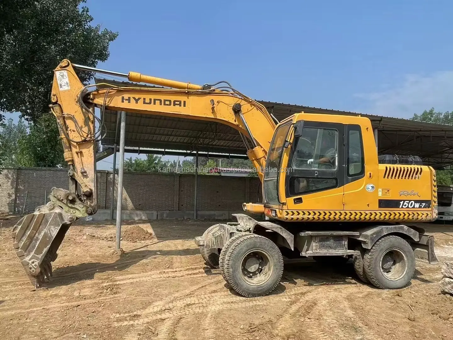 Эксклюзивный класс б/у Doosan 150W-7 колесный экскаватор Инженерная и строительная техника с мощным двигателем