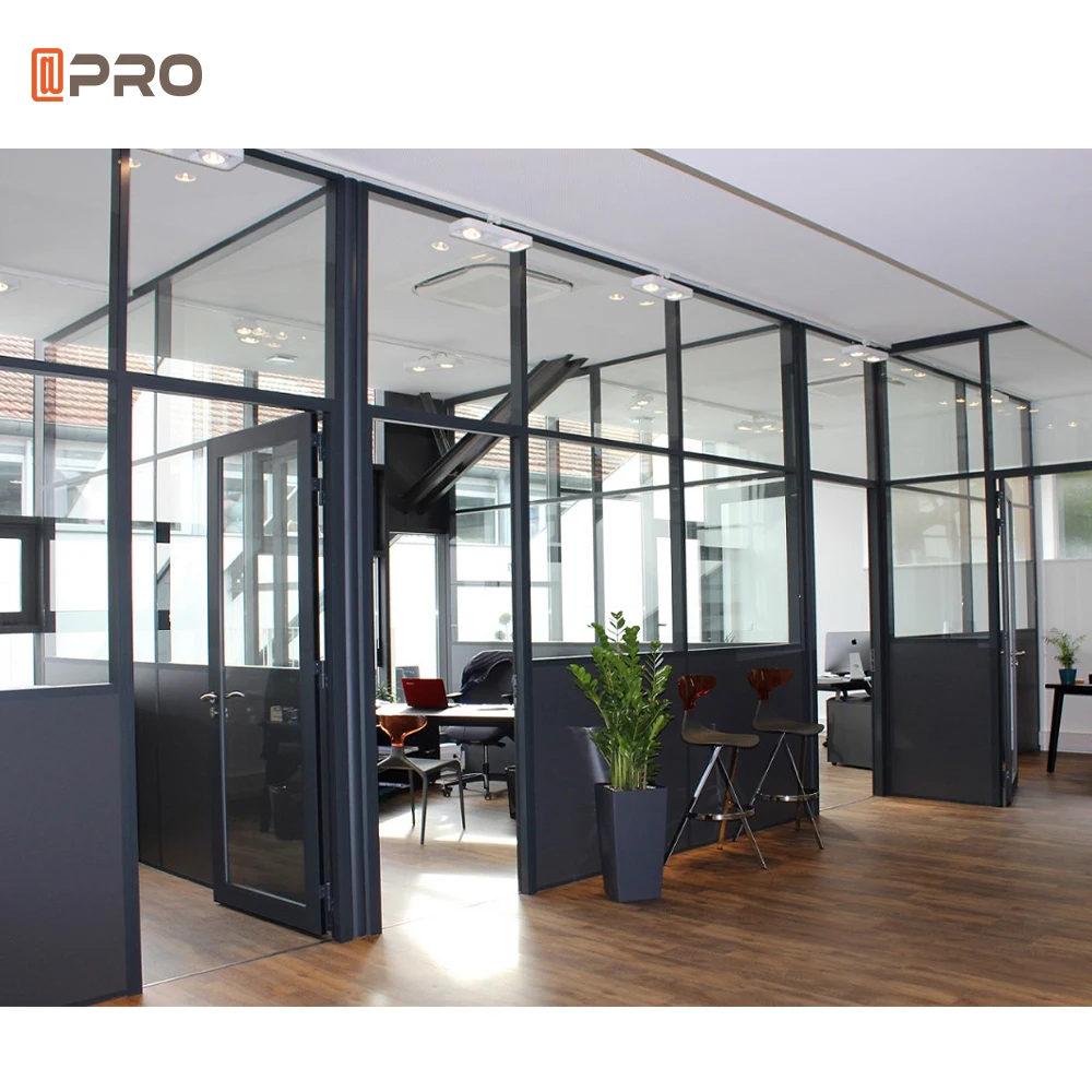APRO 2024  Modern full height office partition Lowe 12mm glass office acoustic partition clear office partitions