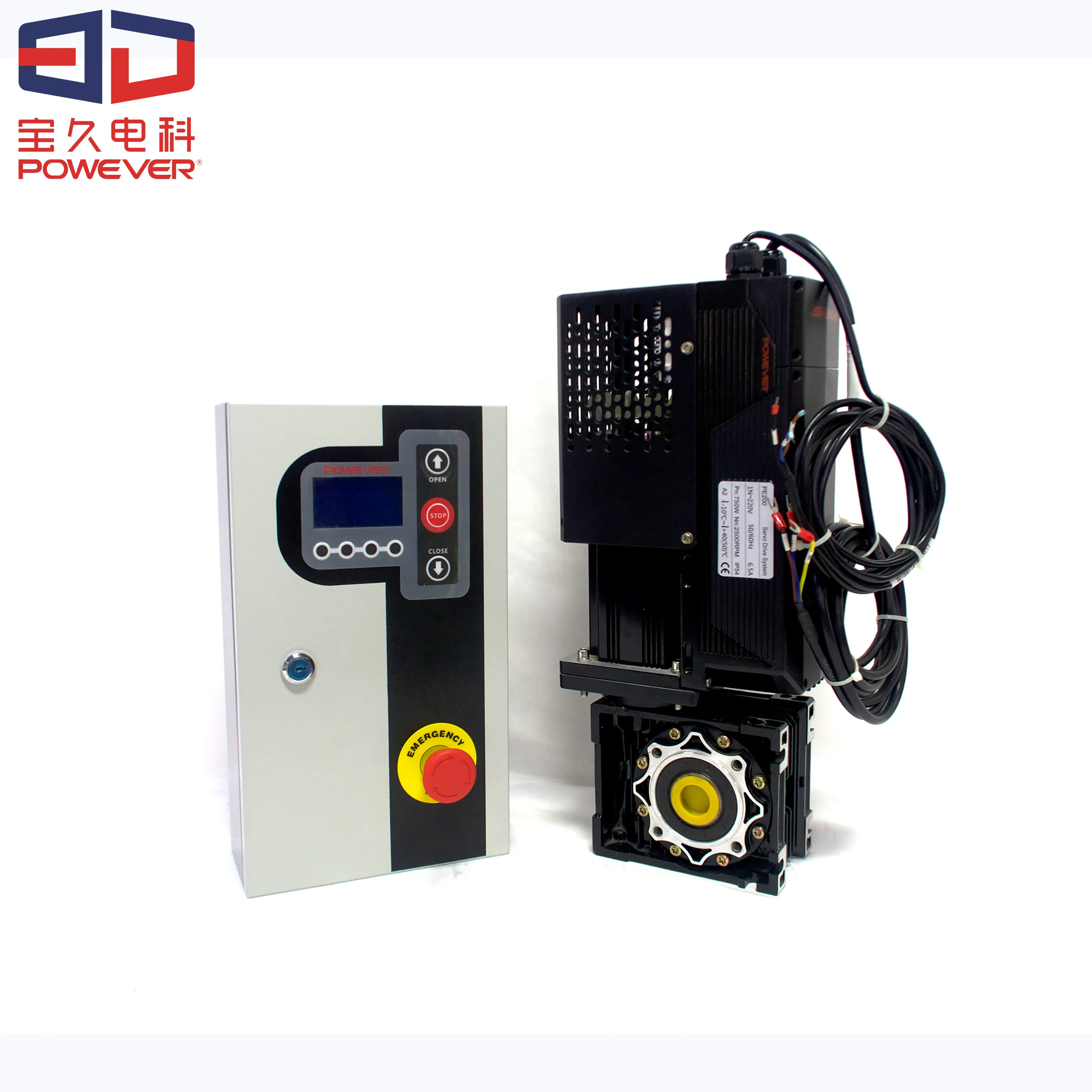 POWEVER A2-PE200 0.75KW High Speed Button Control Door Servo System Box and Motor Operator
