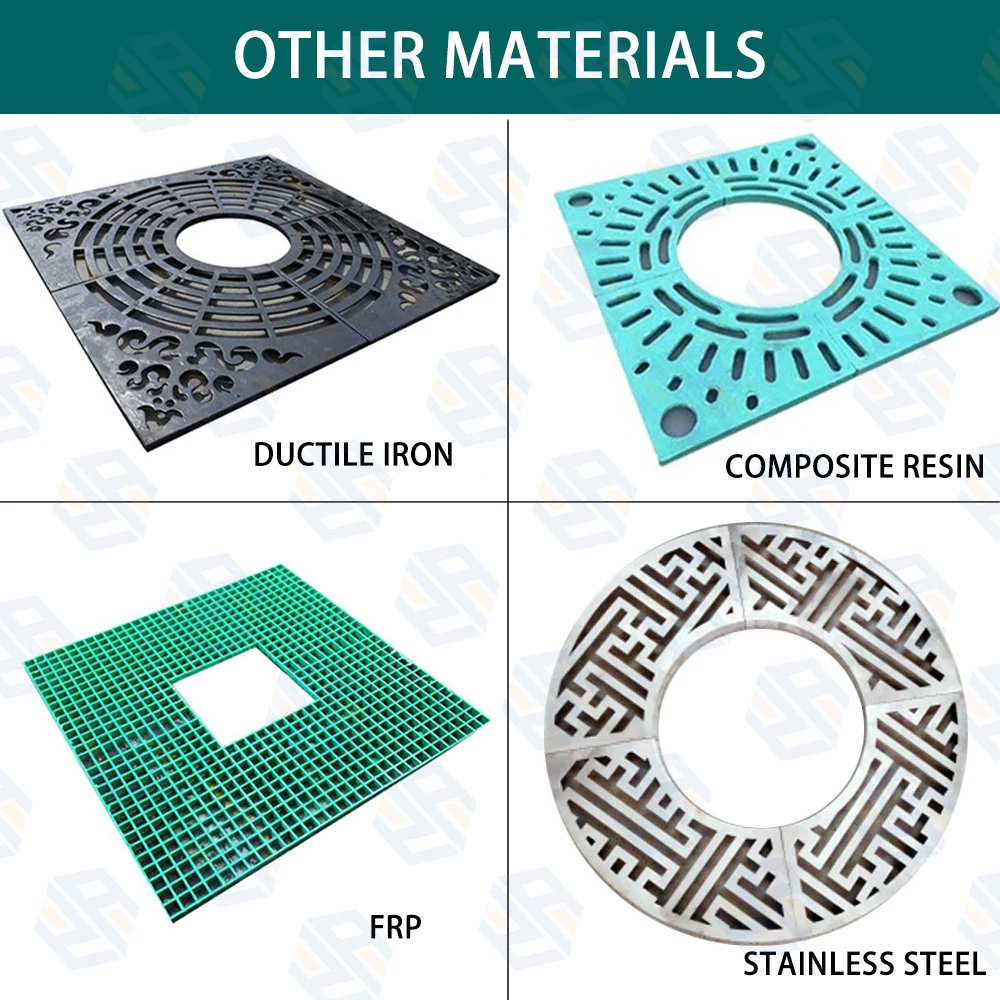 Factory custom resin frp grate tree protection cover plate with Wedge Wire Strip Drain Grate Floor Drain grate