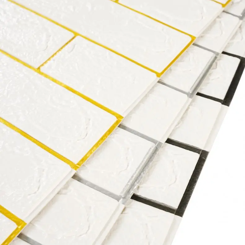 New Design self adhesive wall sticker Decorative 3D foam Brick Wallpaper In China Factory supply cheap stone 3d wall paper rolls