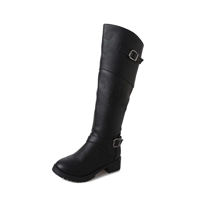 Ladies and girls genuine leather casual knee high shoes women boots fashionable