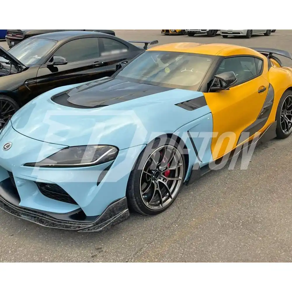 TOM Style Carbon Fiber Side Skirt For Toyota Supra A90 Carbon Fiber Body Kit