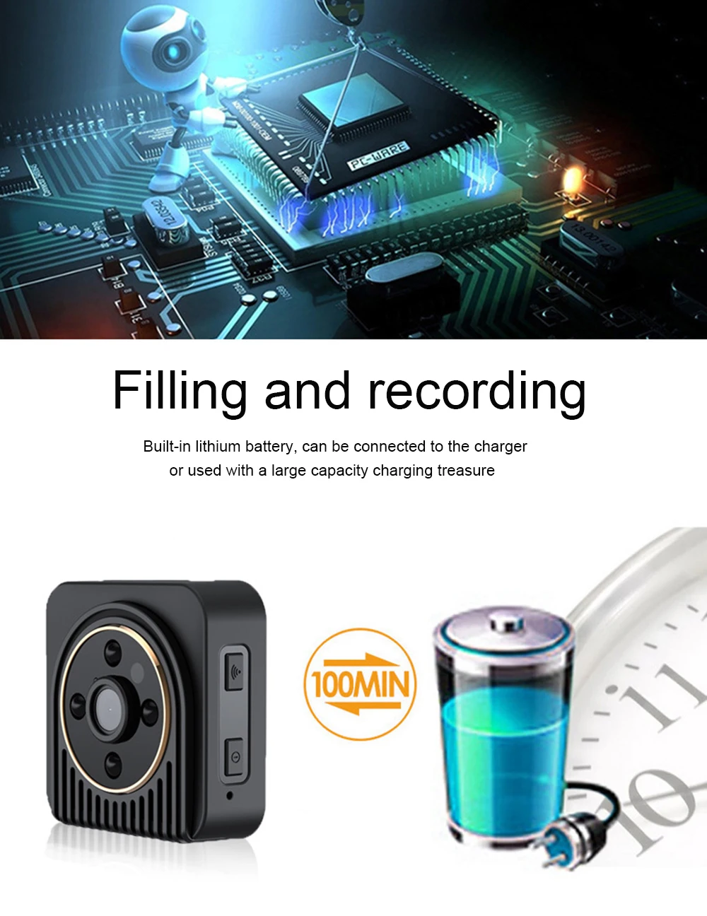 High Definition Mini Wireless Wifi IP Camera HD Security Camera Spy Camera Rolling 30fps Soft