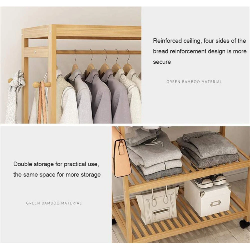 Hang clothes and store things bamboo wardrobe clothes organizer