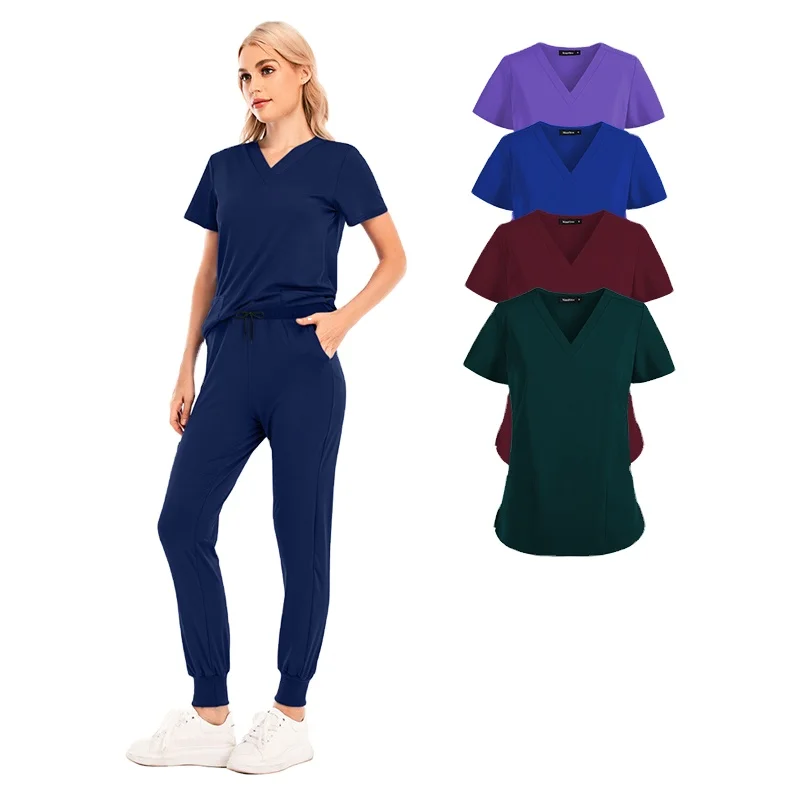 Customizable Fast-Dry Stretchy Fabric Long Leg Jogger Nursing Scrubs Unisex Surgical Targeted Colors Hot Days OEM Hospital