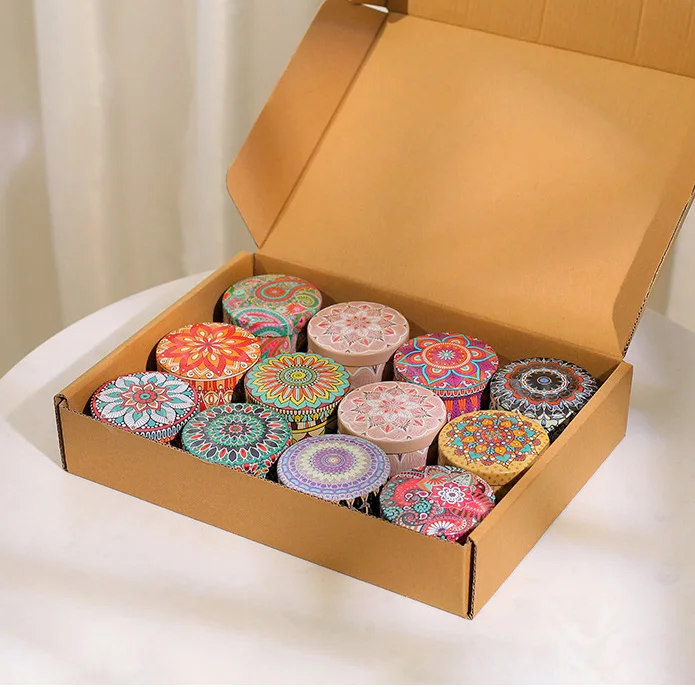 China Competitive Price Small Metal Dry Flowers Luxury Candles Wax Jars Scented Candles For Sale