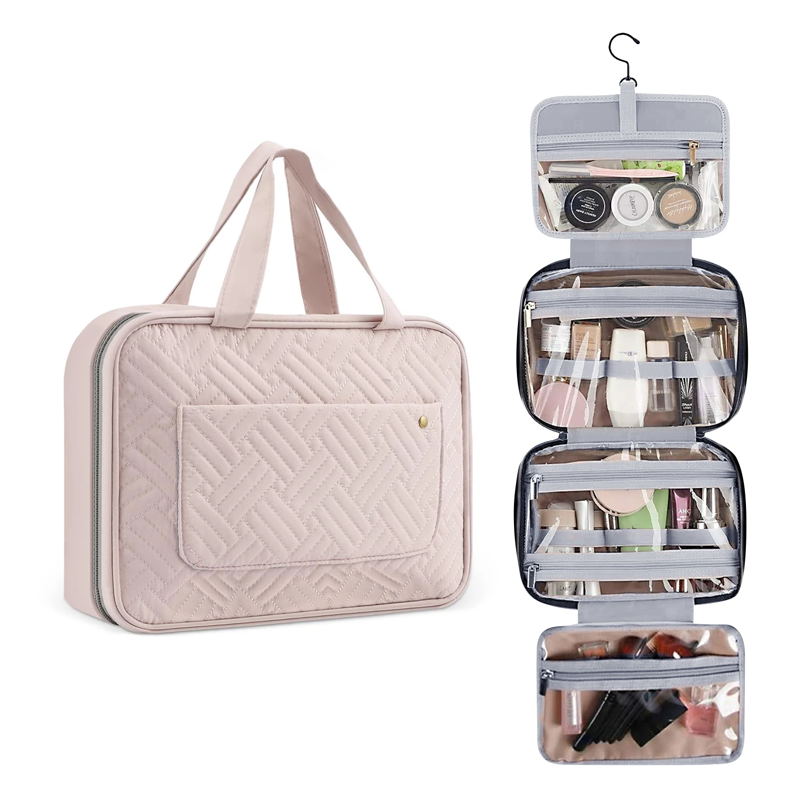 Water Resistant Travel Toiletry Organizer Beauty Custom Makeup Storage Bag Cosmetic Bag for Women Lady