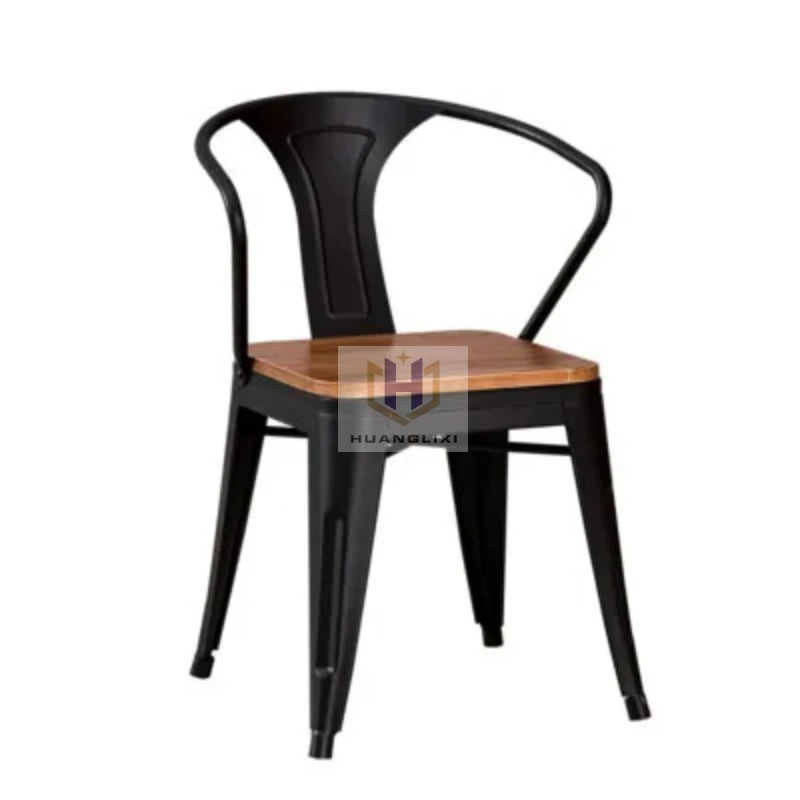 Popular Modern Durable Metal Wooden Cafe Restaurant Table and Chair metal dining chair dining_2