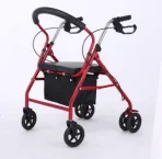Lightweight Aluminum Folding Portable Walker Assist Medical Nursing Four Wheeled Rollator Walker with Chair for the Elderly