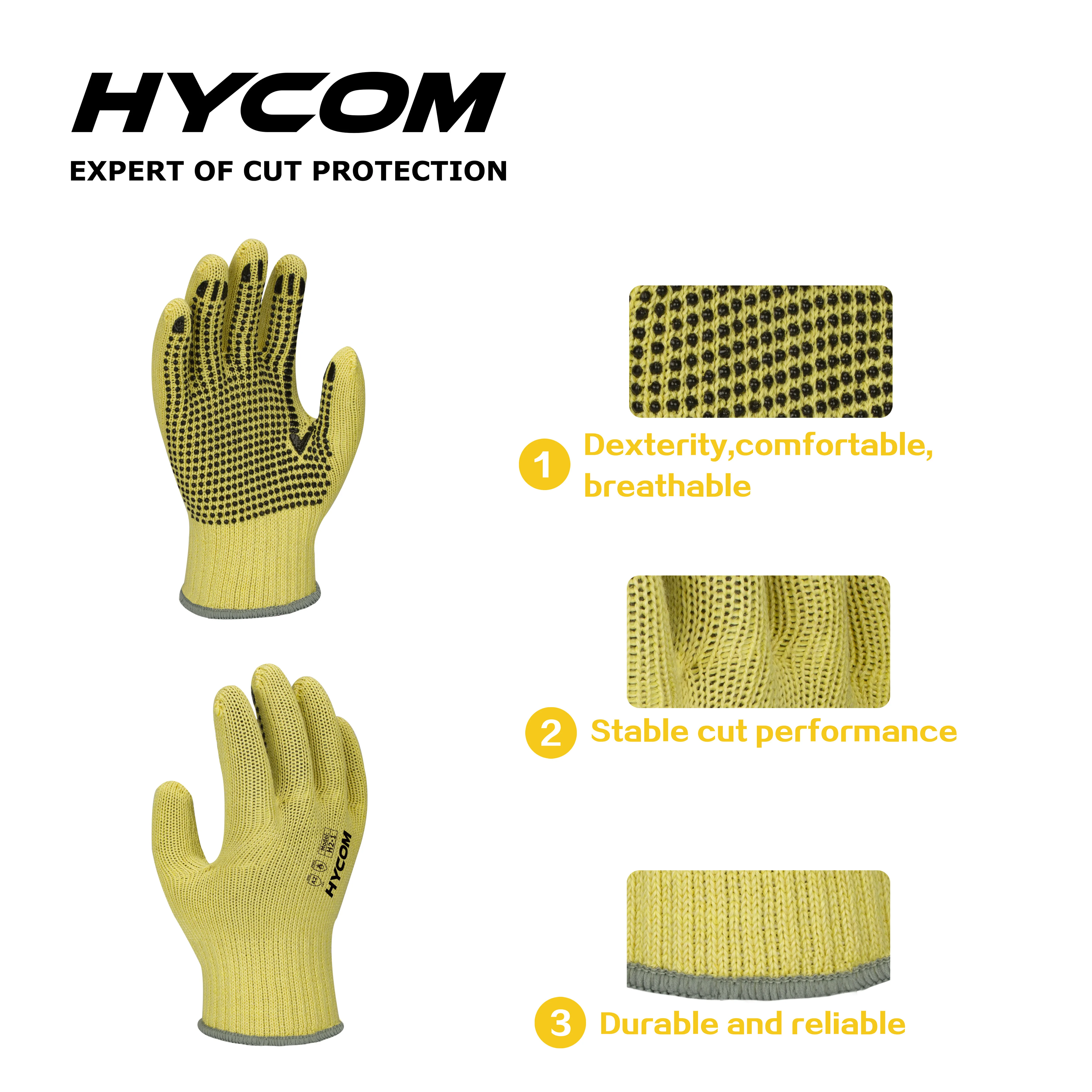 High Quality Anti Cut labor safety aramid heat resistant gloves
