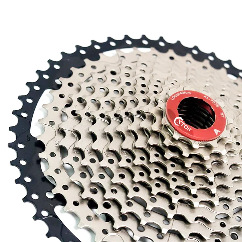  XTOS freewheel 11 скоростей 11-50T серебристо-черная стальная кассета для горных