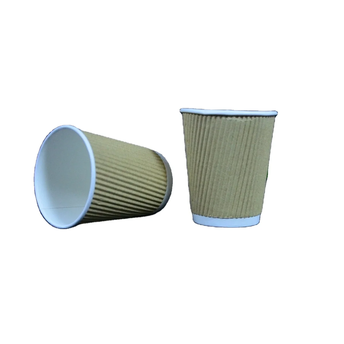 Eco friendly biodegradable 8oz corrugated paper cup ripple insulated paper coffee  cup