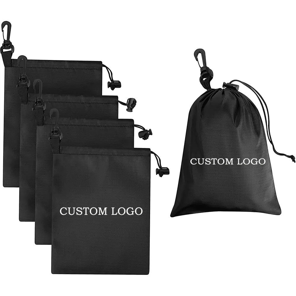 Custom Sports Equipment Bag Balls Laundry Multipurpose Drawstring Sack with Carabiner Clip outdoor travel folding string bag