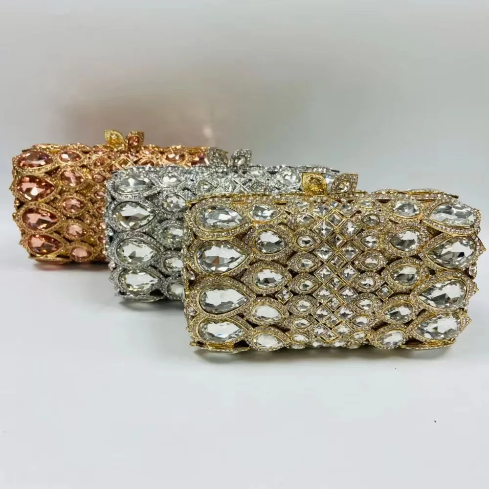 New Purse Handbags Ladies Shoulder Crossbody Rhinestone Shiny Diamond Wedding Party Fashion Luxury Evening Clutch Bag for Women