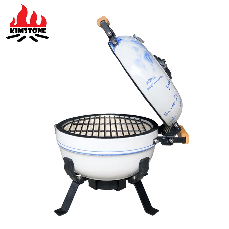 BBQ Outdoor Charcoal Smoker Easy Camping Fishing Mini Auplex Kamado 12inch Portable Ceramic Grill