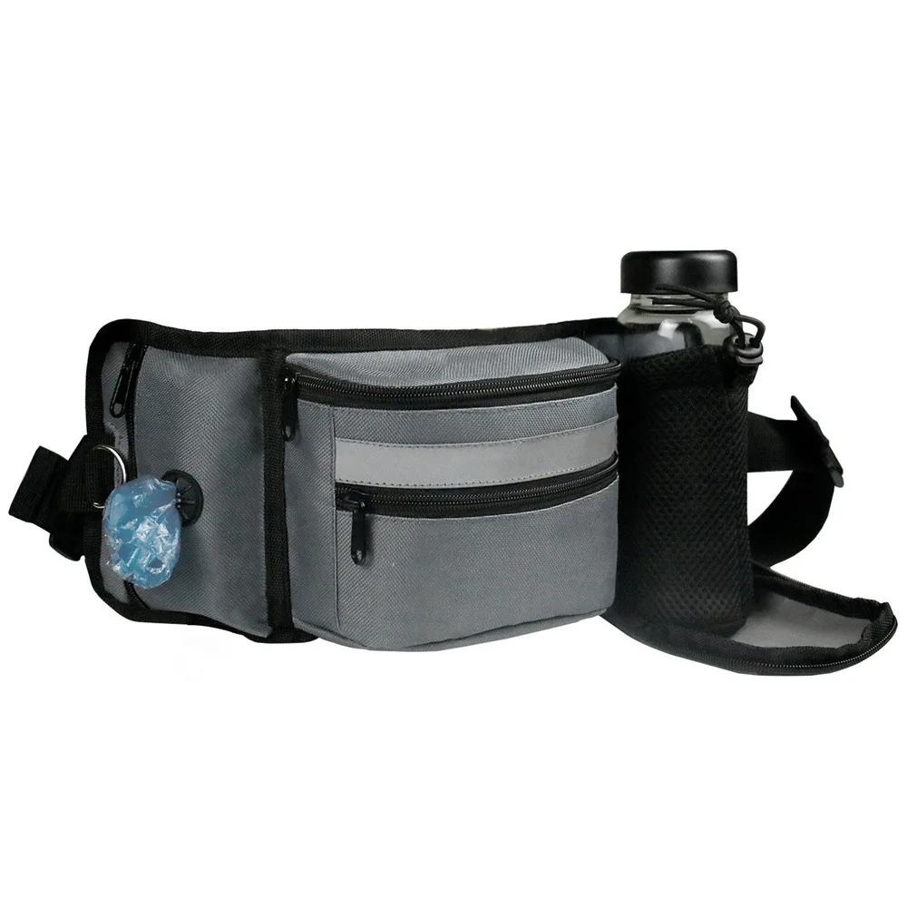 Dog Training Fanny Pack Dog Food Treat Pouch Dog Walking Bag with Bottle Holder & Poop Bag for Puppy Class, Outdoor Training