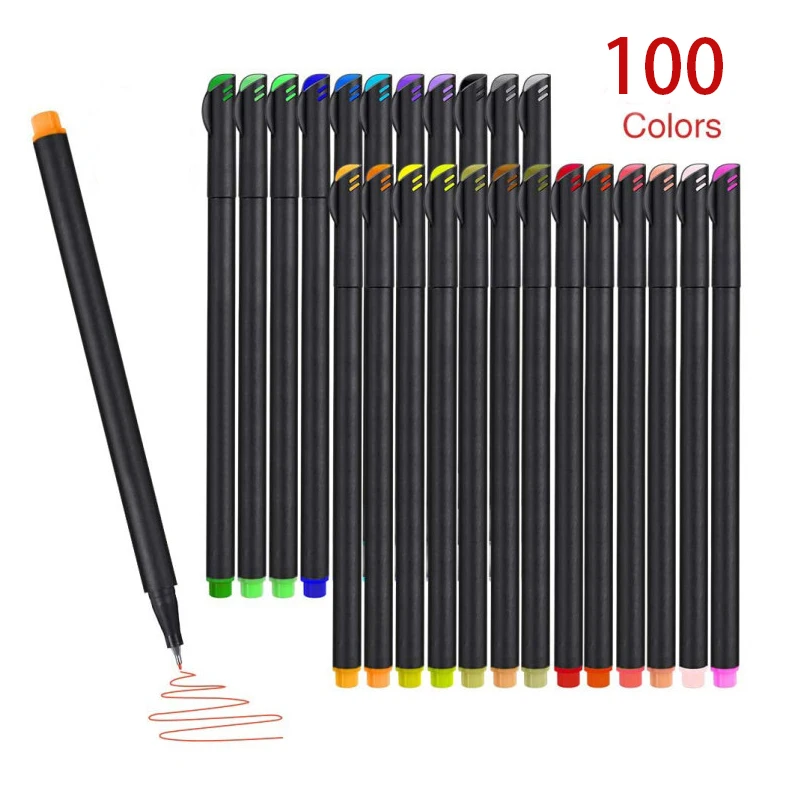 
Amazon Hot Selling 100 Colors Journal Planner Pens, Fine Point Fineliner Markers for Journaling Writing Office Supplies 