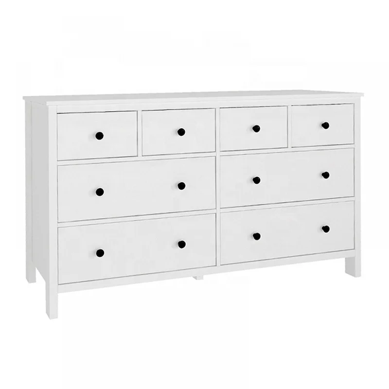 White living room bedroom dresser cabinet furniture wooden storage chest of 8 drawers