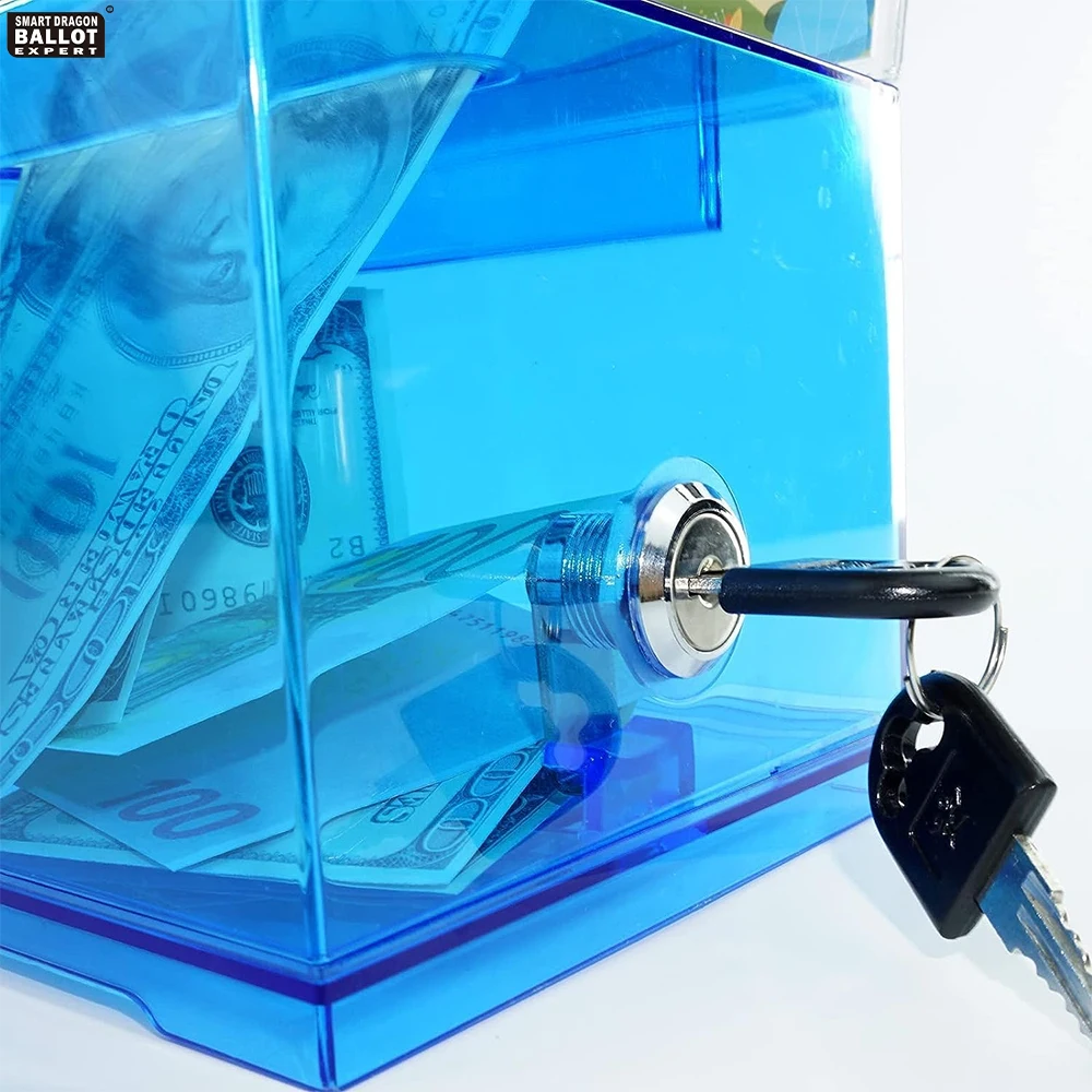 Donation Boxes Charity Voting Box Transparent Plastic Election Ballot Box