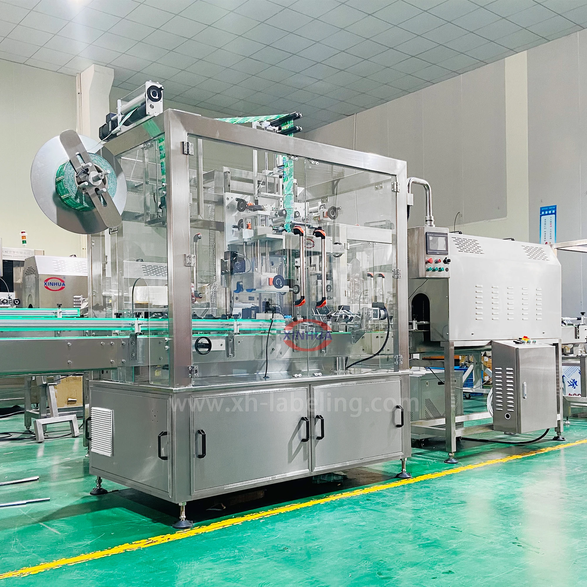 XINHUA sleek can shrink film wrap around machine beer can labeling machine shrink sleeve label machine for can