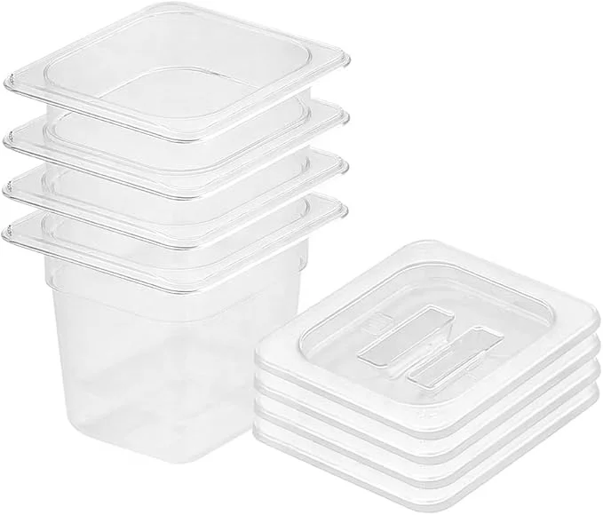 Zhongte Durable Food-Grade Polycarbonate Food Pans Gastronorm Food Storage Pan GN 1/6 Pan 150mm