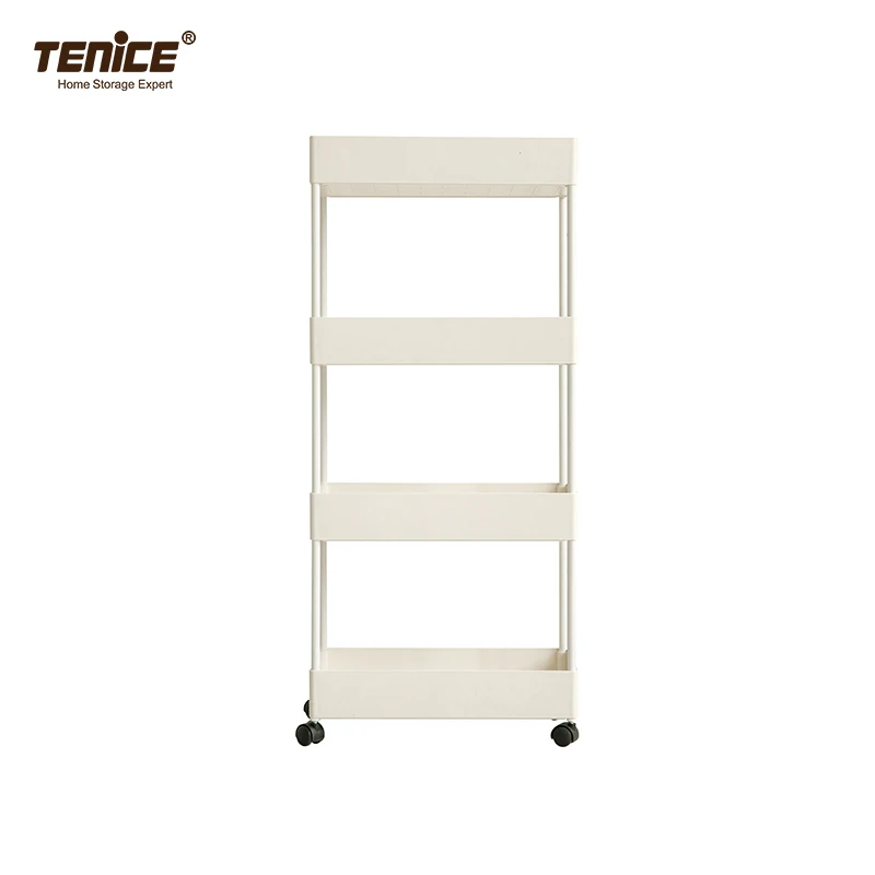Tenice heavy duty trolley 3 Tier Bathroom metal rolling heavy cart, household bathroom kitchen trolley with wheel