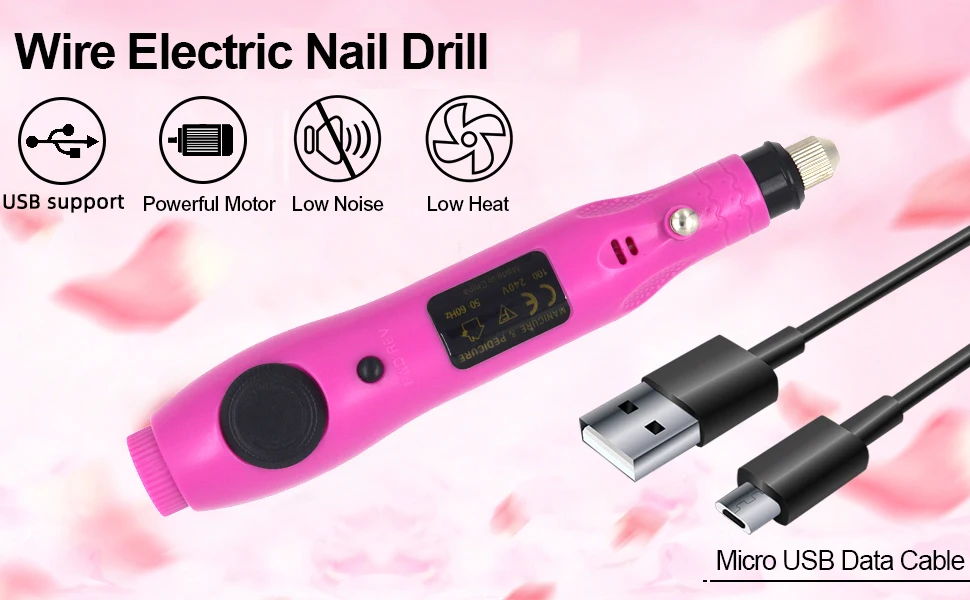 Professional USB Electric Manicure Machine Mini Nail Drill Pen 30000RPM Portable Pen Shape Nail File Best Nail Drill on Amason