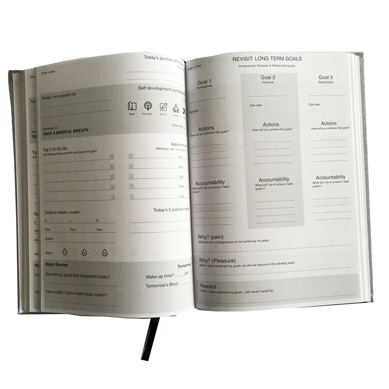 High quality printing full color custom journal plannerbook printing