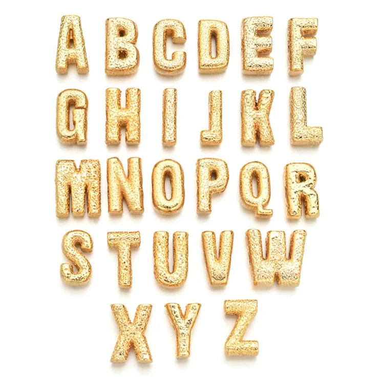 Глобальный оптовый 26 шт. A-Z золотого и серебряного цвета алфавитные бусины Diy браслет ожерелье ювелирные изделия