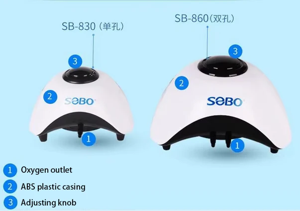 SOBO SB-830A/860A аквариум ультра бесшумный портативный воздушный кислородный насос для аквариума