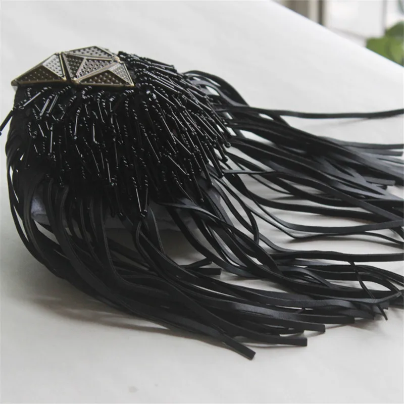  Мода Ночной клуб панк PU Металл кисточкой Epaulette Значки для мужчин