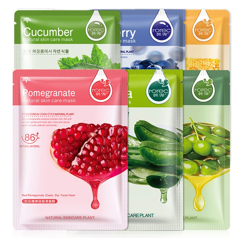 Private Label Wholesale Face Body Mask Beauty Korean Cosmetics Skin Care Masque Organic Fruit Mascarillas Facial Sheet Mask
