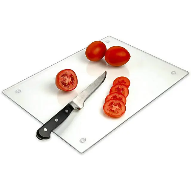 Clear Tempered Glass Cutting Board, 12 x 16 inches, Smooth Surface, Scratch, Heat, Shatter Resistant, Dishwasher Safe