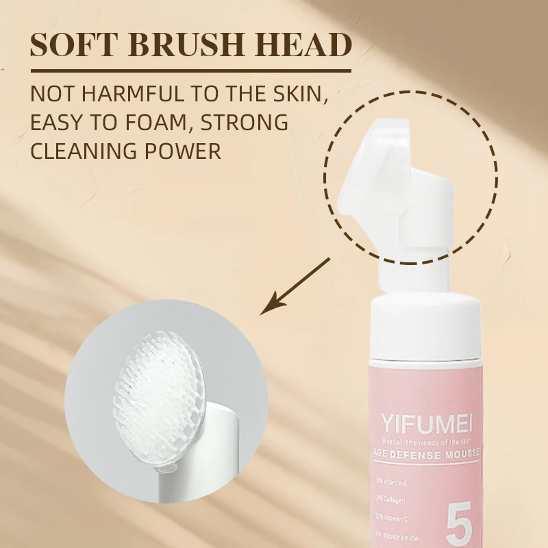 Private Label 5 In 1 Gentle Foaming Facial Cleanser Mousse  Exfoliating Oil Control Makeup Remove Cleansing Mousse
