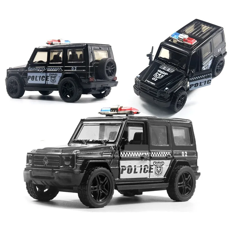 EPT Wholesale 1:39 Model Police Truck Open Doors Pull Back Die Cast Small Metal Cars Diecast Police Car Toy